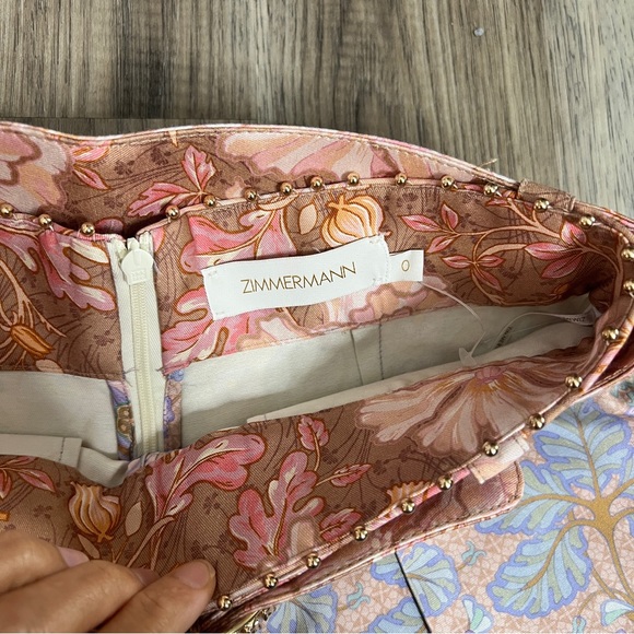 Zimmermann Kaleidoscope Belted Embellished Linen Silk Shorts NWOT - Picture 5 of 6